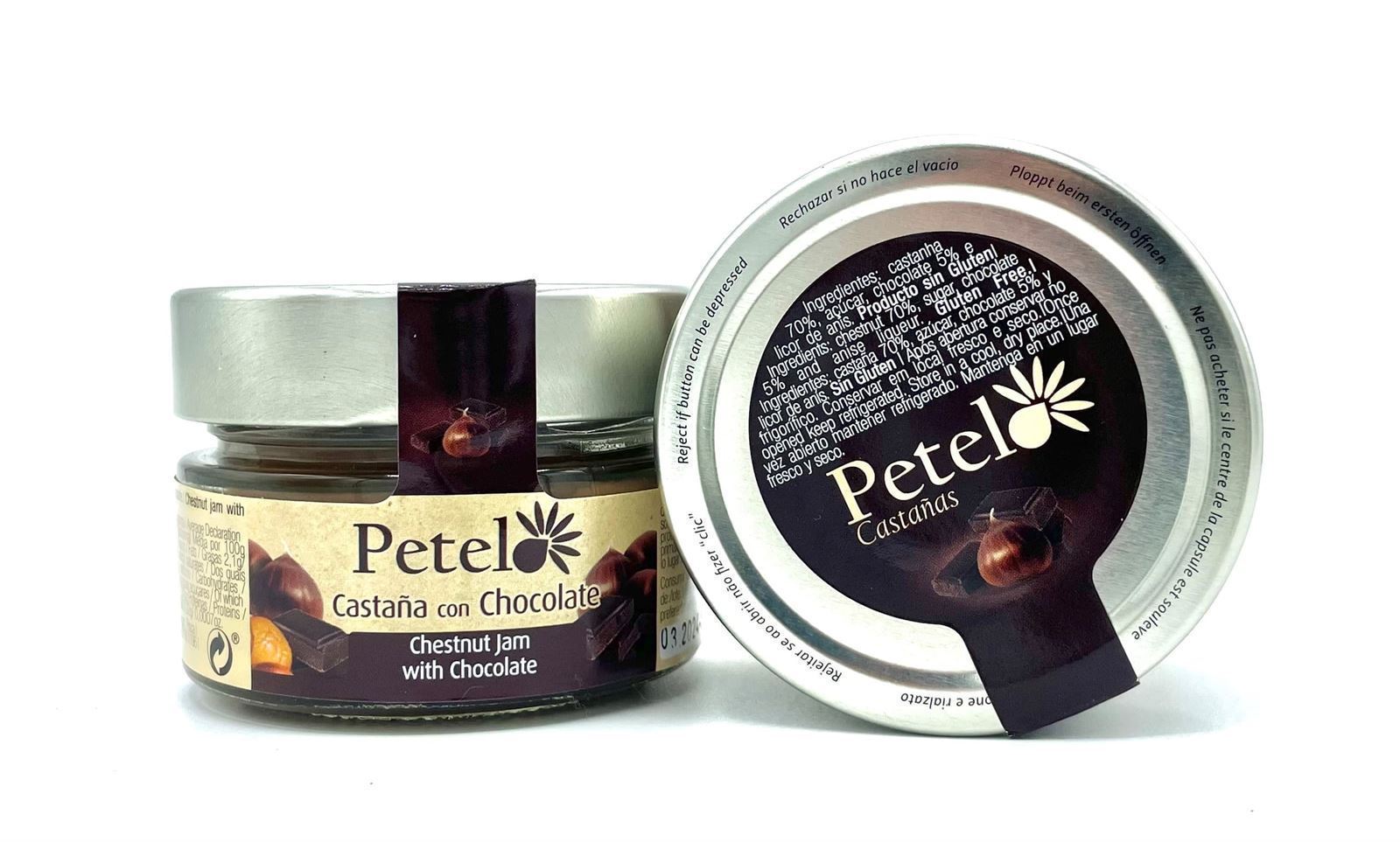 Crema de Castañas con Chocolate Petelo 125grs - Imagen 1