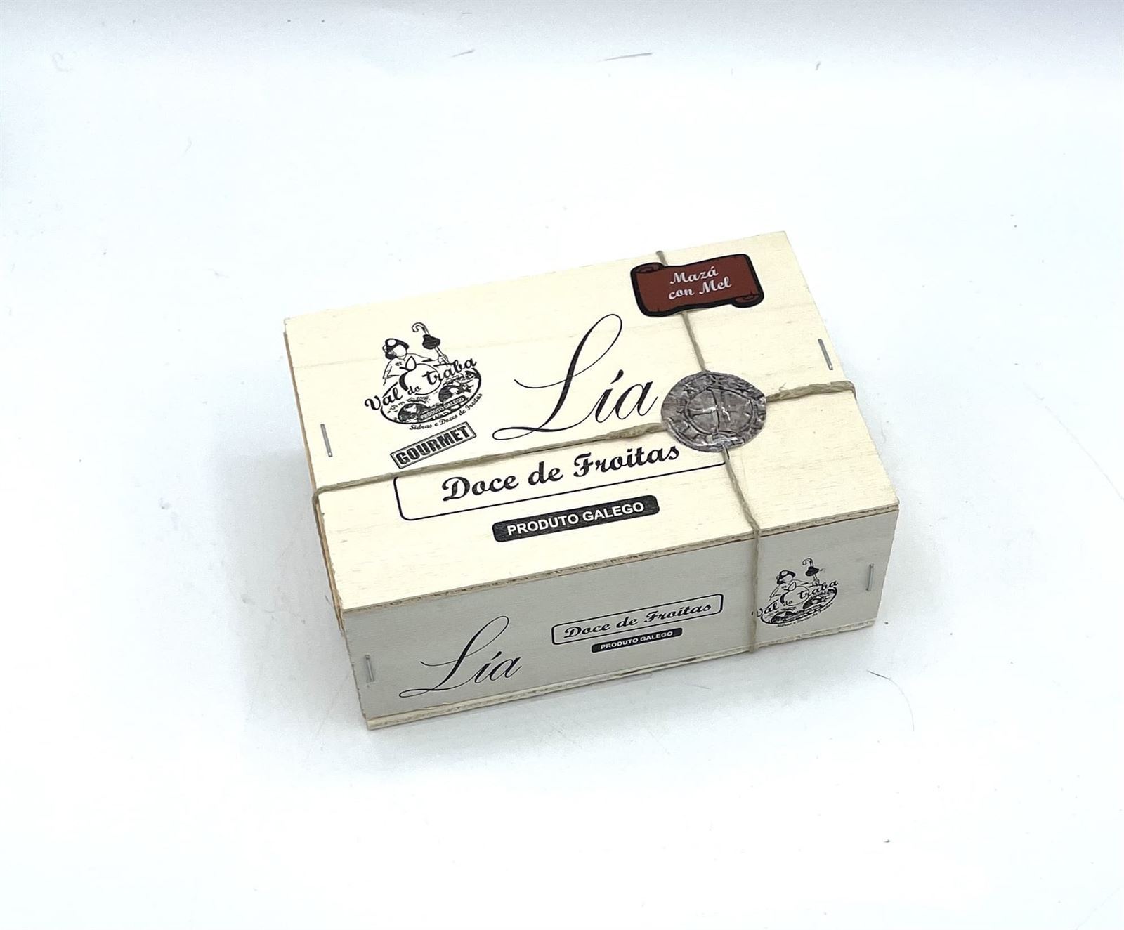 Dulce de Manzana con Miel Lía 250grs (en caja de madera) - Imagen 1