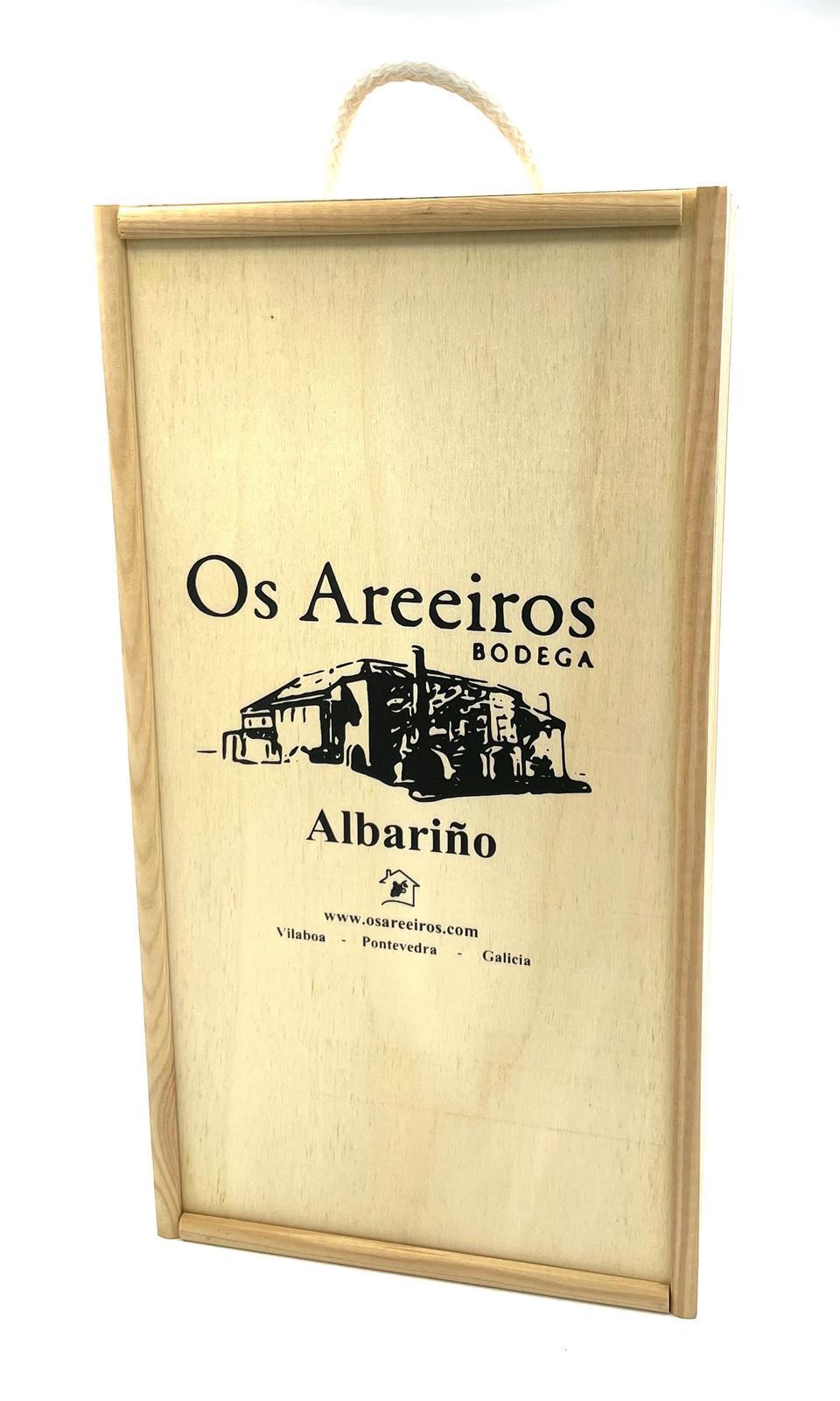 OS AREEIROS ALBARIÑO 750ml 2020/2021 (CAJA MADERA 2 BOTELLAS) - Imagen 2