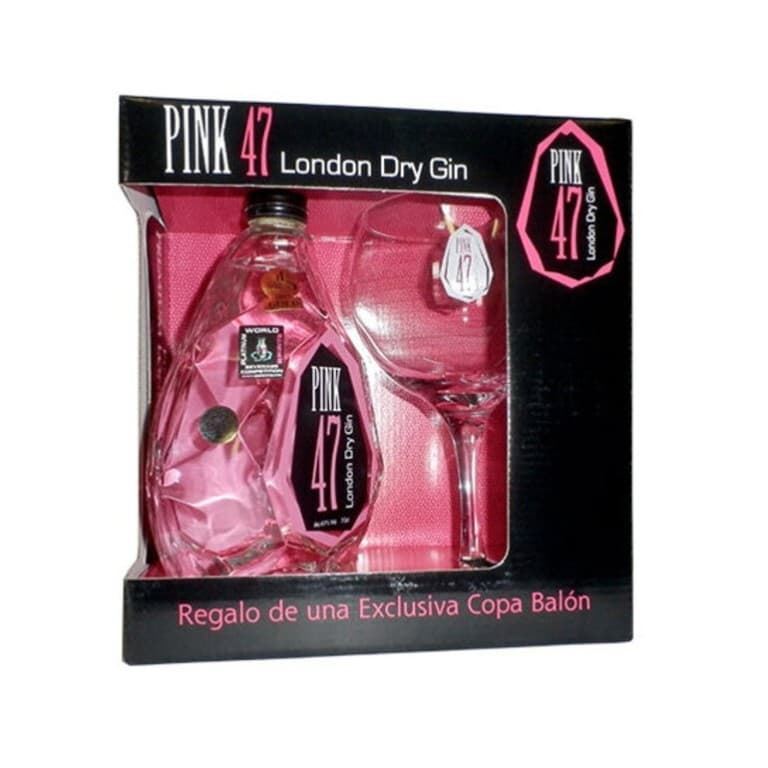 Pink 47 London Dry Gin 700ml 47º - Pack Copa Balón. - Imagen 1