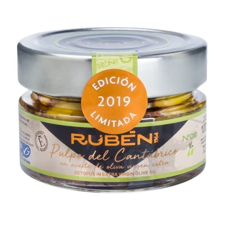 Pulpo del Cantábrico en aceite de oliva virgen extra Rubén 100grs - Edición limitada - Imagen 1