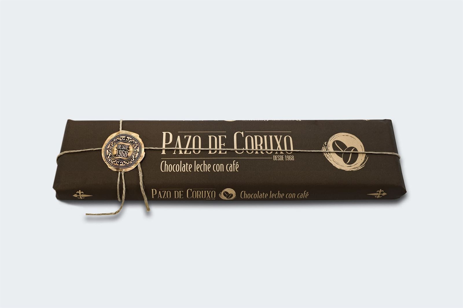 Tableta chocolate con leche con café Pazo de Coruxo 300grs - Imagen 1