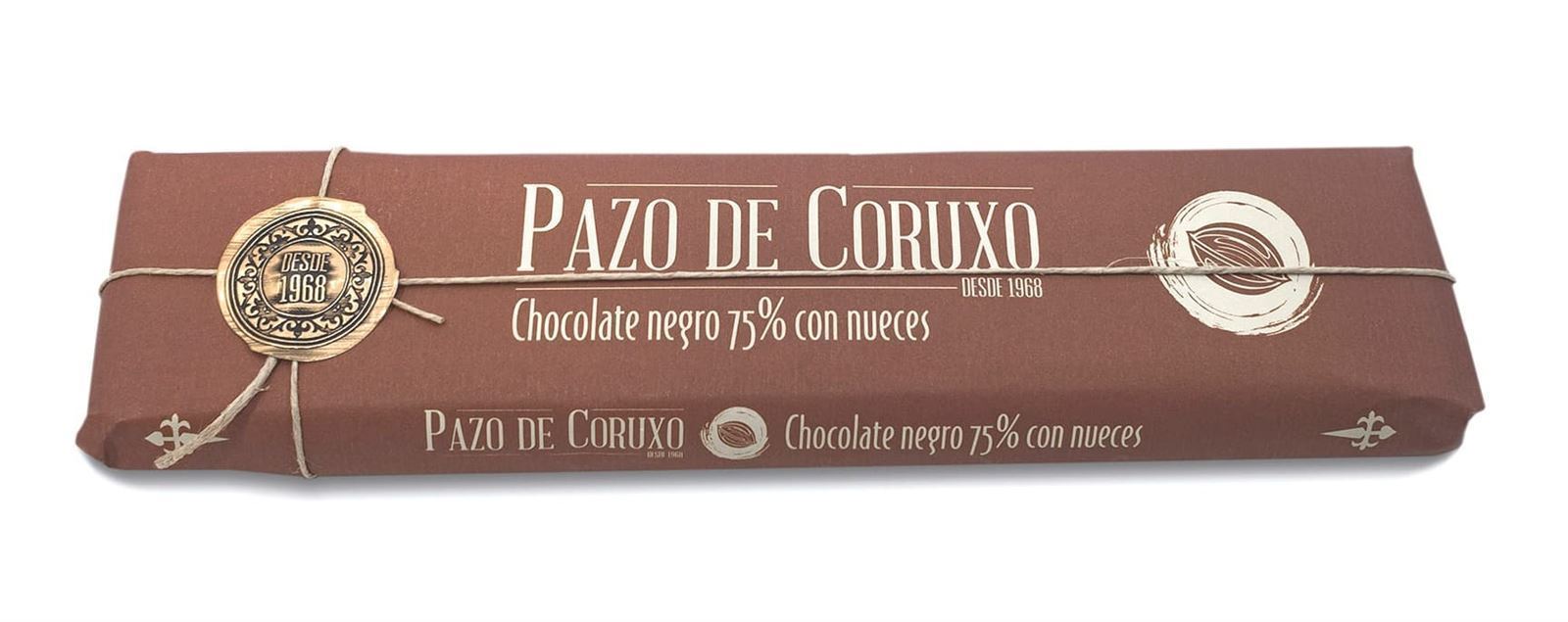 TABLETA CHOCOLATE NEGRO 75% CON NUECES PAZO DE CORUXO 300grs - Imagen 1