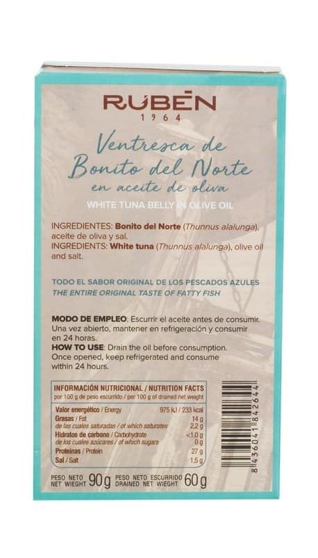 Ventresca de Bonito del Norte en aceite de oliva Rubén 90grs - Edición limitada - Imagen 2
