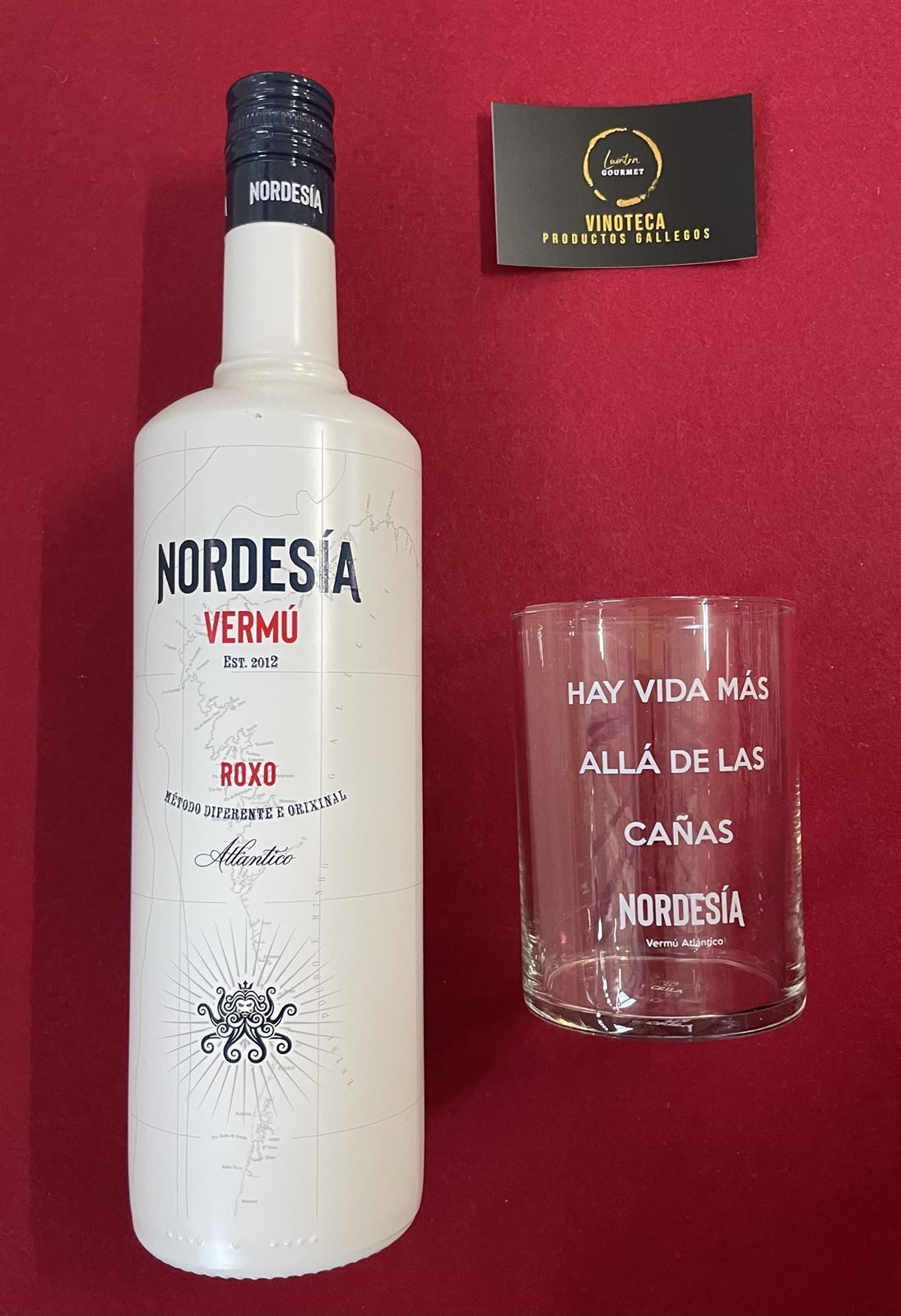 Vermu Nordesia Rojo 1L (con estuche y vaso) - Imagen 1